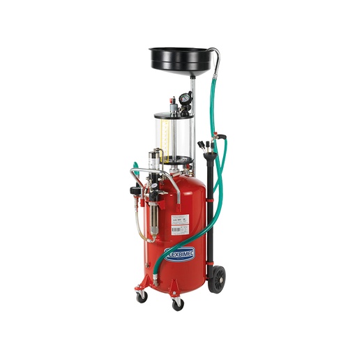 [3095] Waste oil wheeled tank extractor, capacity 90 l with inspection chamber 10 l capacity and pneumatic pump, FLEXBIMEC (3095)