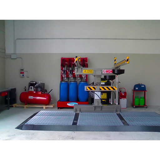 [3100] Krāsota tērauda rāmis nolietoto transportlīdzekļu novietošanai, aprīkots ar profilēta tērauda drošības režģi šķidrumu savākšanai, FLEXBIMEC (3100)