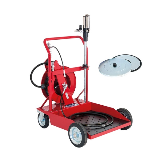 [4911] Wheeled unit for grease with hose reel art. no. 9016, for 180 kg drums, FLEXBIMEC (4911)