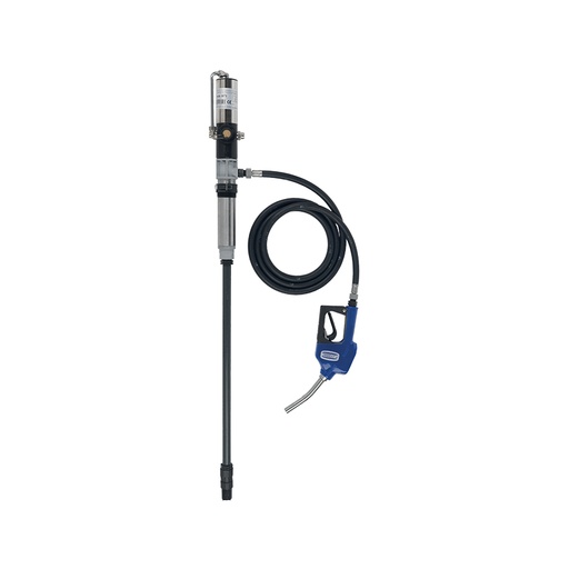 [6753] Pneumatinė AdBlue®/DEF perpylimo sistema su nerūdijančio plieno pneumatiniu siurbliu, srautas 35 l/min, 3 m žarna, automatiniu pistoletu, slėgio reguliatoriumi su manometru ir vandens skirtuvu bei metaliniu siurblio laikikliu, FLEXBIMEC (6753)