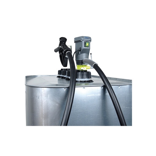 [6768] Elektrinis dyzelino perpylimo komplektas 24 V DC su pėdiniu filtru, tiekimo žarna Ø3/4" 4 m, rankinis plastikinis antgalis, tiekimas 34 l/min, Flexbimec (6768, FLEXBIMEC)