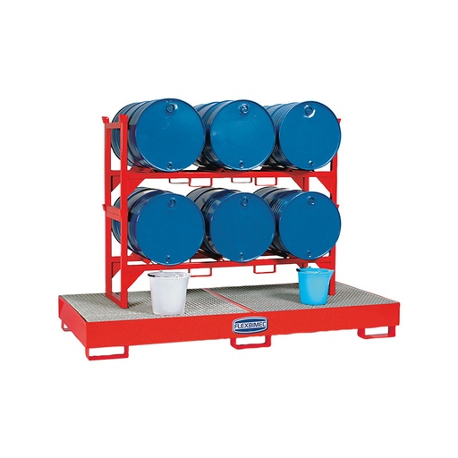 [8568] Metal barrel rack for horizontal storage up to 3 drums of 208 l on pallet art. no. 8565, FLEXBIMEC (8568)