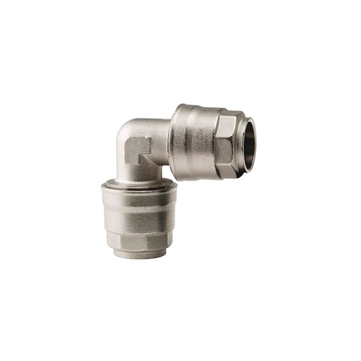 [9883/20] Intermediate elbow connector 90° for compressed air pipe - Ø 20 mm x 20 mm, FLEXBIMEC (9883/20)