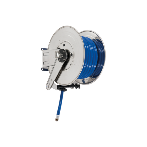 [ASGX5326350] Stainless steel (AISI 304) automatic spring-driven hose reel ANDROMEDA series for max 35 mt Ø1/2" hose - disc 540 mm - spool 260 mm - drum 335 mm - w/o hose guide (w/o hose), FLEXBIMEC (ASGX5326350)