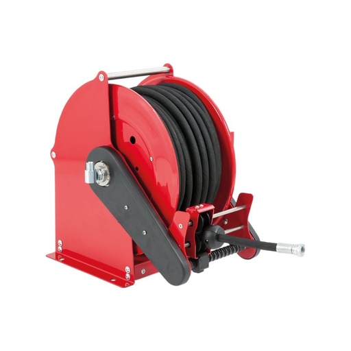 [SF1242130] Painted steel electric 12 VDC motor-driven hose reel SIRIO series for max 18 mt Ø1/2" hoses - disc 434 mm - spool 130 mm - drum 250 mm - optional control panel - with hose guide (w/o hose), FLEXBIMEC (SF1242130)