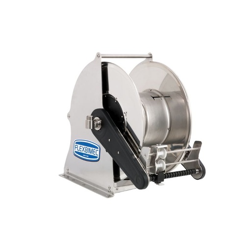 [SXID52130] Stainless steel (AISI 304) hydraulic motor-driven hose reel SIRIO series for max 45 mt Ø1/2" hoses - disc 540 mm - spool 130 mm - drum 250 mm - optional control panel - with hose guide (w/o hose), FLEXBIMEC (SXID52130)