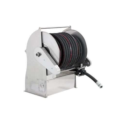 [TF2353402] Painted steel electro-hydraulic 230 VAC motor-driven hose reel TITANO series for max 20 mt Ø1 1/4" hoses - disc 540 mm - spool 400 mm - drum 335 mm - with control panel - with manual hose guide (w/o hose - w/o remote control), FLEXBIMEC (TF2353402)