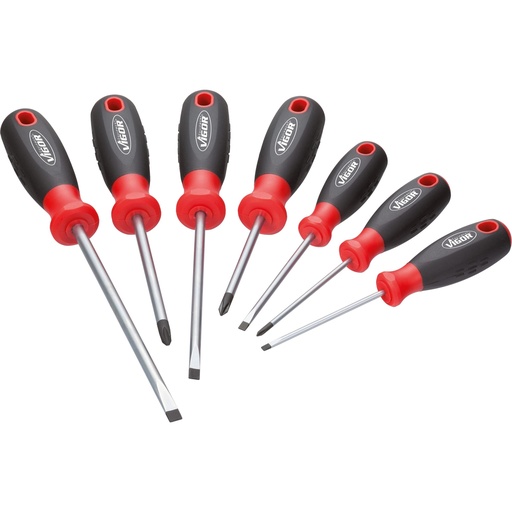 [V1637] Screwdriver set - size 0.6 x 3 - 1.2 x 6.5 mm - PH0-PH2 - 7 pieces (V1637, VIGOR)