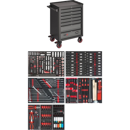 [V1901/376] Tool trolley Series L with assortment, 376 pieces (V1901/376, VIGOR)