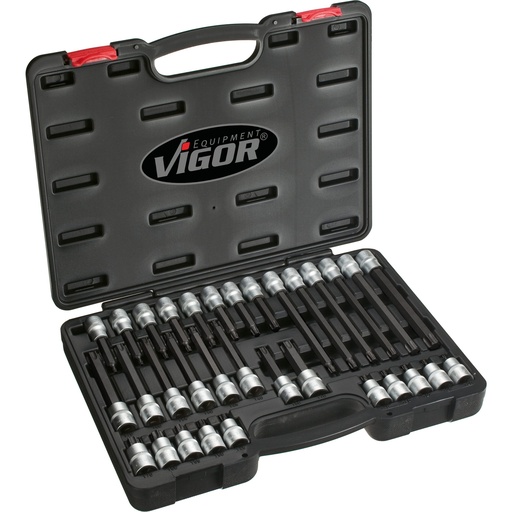 [V1917] TORX atsuktuvo galvučių rinkinys, dydžiai T20-T70, 32 vnt. (V1917, VIGOR)