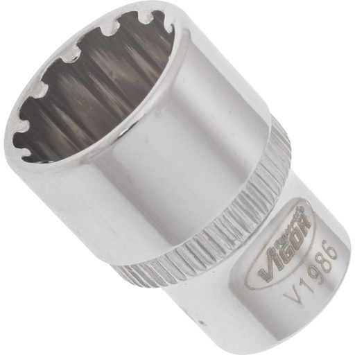 [V1986] Socket with multi-purpose profile, 13 mm, 1/4 in. (V1986, VIGOR)