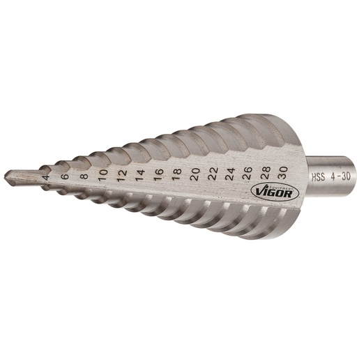 [V2396] HSS pakopinis grąžtas 4–30 mm (V2396, VIGOR)