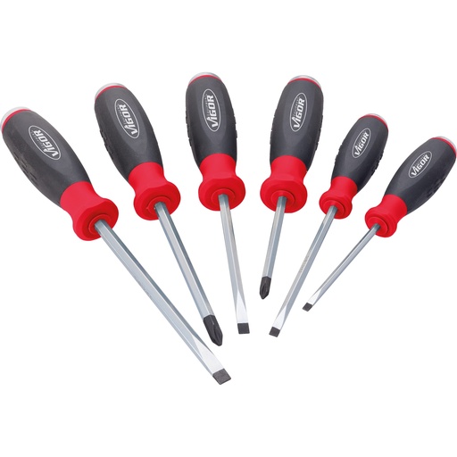 [V3562] Skrūvgriežu komplekts ar trieciena vāciņu, 6 gab. (V3562, VIGOR)