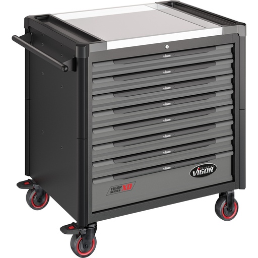 [V4481-XD] Tool trolley Series XD, extra deep, stainless steel worktop, empty (V4481-XD, VIGOR)