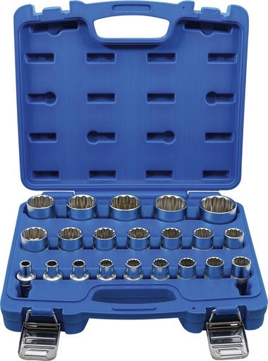 [39854] Socket set 12pcs (1/2", 6-point, 10,11,12,13,14,15,16,17,18,19,21,22mm) (plate) AVTODELO 398 (39854, BALTWERK)