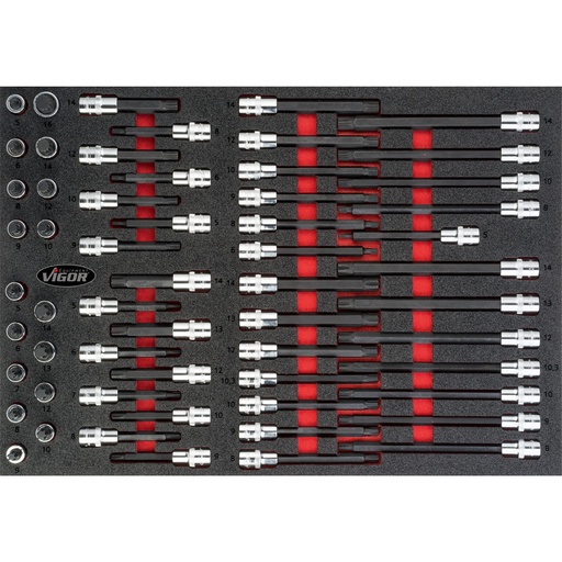 [V4729] Screwdriver socket set, 1/2 inch (V4729, VIGOR)