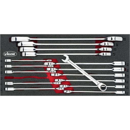 [V4987] Ratcheting combination wrench set V4987, VIGOR