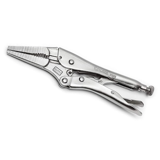 [S71302] ⬡ Straight jaw long nose locking pliers 225mm (S71302, SATA)