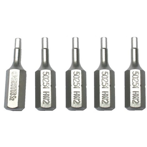 [S59255] ⬡ Antgalis IMBUS 1/4" (6.3 mm), 5 vnt. 5 x 25 mm (S59255, SATA)
