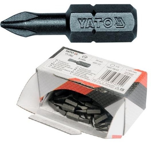 [YT78085] ⬡ 1/4" (6.3mm) Dr PHILLIPS bit, 5pcs. PH #2 x 25mm (YT78085, YATO)