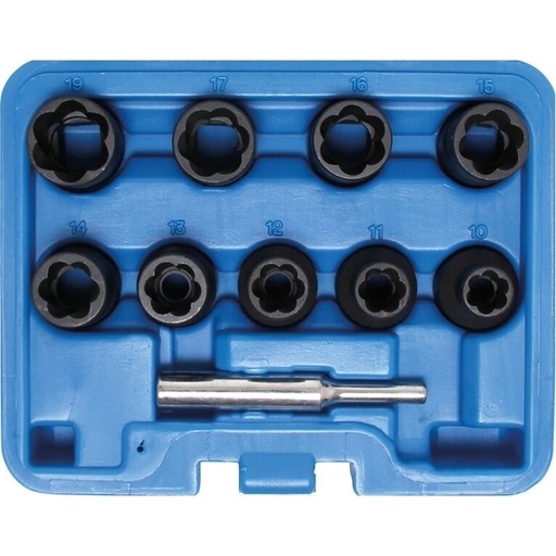 [AT8066] ⬡ Bolt extractor socket set 10pcs. 1/2" (AT8066, ELLIENT TOOLS)