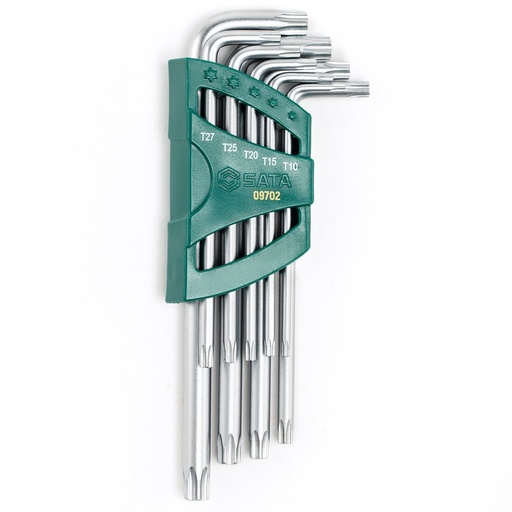 [S09702] ⬡ L-type hex key TORX  set 9pcs. (T10-T50) with hole (S09702, SATA)