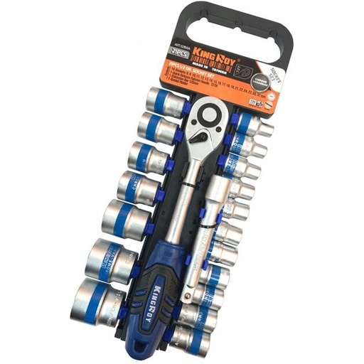 [KR021MJA] ⬡ 1/2" Dr. Socket set 21pcs. (KR021MJA, KINGROY)