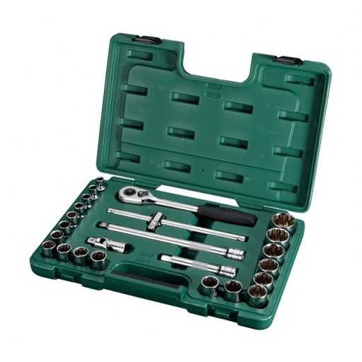 [S09060] ⬡ 1/2" Dr. Socket 12pt. set 24pcs. (S09060, SATA)