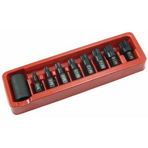 [SB2122] ⬡ 1/2" Dr. Bit socket impact set (SPLINE) 9pcs. (SB2122, ELLIENT TOOLS)