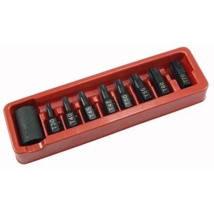[SB2121] ⬡ Trieciena galvu ar uzgaļiem komplekts 1/2″ (TORX) 9 gab. (SB2121, ELLIENT TOOLS)