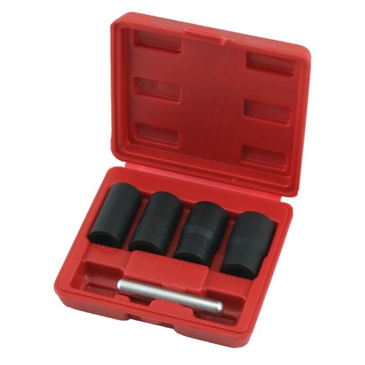[AT8060] ⬡ Twist locking wheel nut removal set 5pcs., 1/2" Dr. (AT8060, ELLIENT TOOLS)