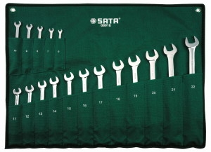 [S08018] ⬡ Combination offset box end set 17pcs. (6-22) (S08018, SATA)