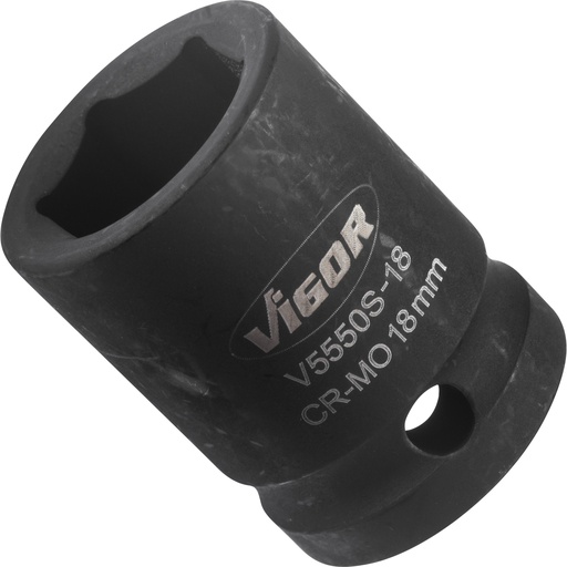 [V5550S-18] Trieciena muciņa 1/2 collas, 18 mm, īsā (V5550S-18, VIGOR)