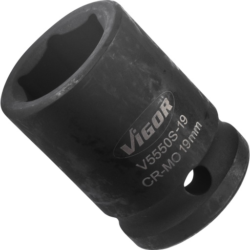 [V5550S-19] Trieciena muciņa 1/2 collas, 19 mm, īsā (V5550S-19, VIGOR)