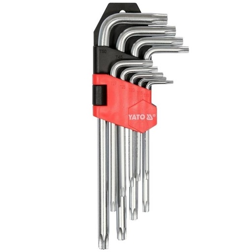 [YT0511] ⬡ L-type hex key TORX  set 9pcs. (T10-T50) with hole (YT0511, YATO)