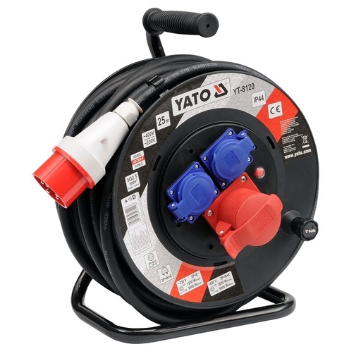 [YT8120] ⬡ Prailgintuvas su rite 25m 5G2.5mm² 230/400V (YT8120, YATO)