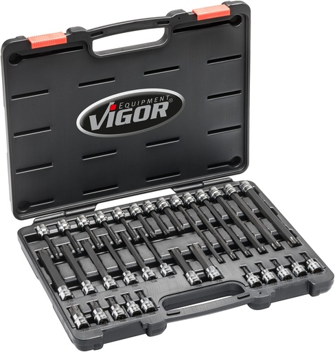 [V6017] TORX screwdriver socket set, 3/8 inch, T20–T70, 32 pieces (V6017, VIGOR)