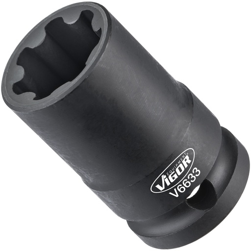 [V6633] Brake caliper socket, groove profile 22 mm, 1/2 in., V6633, VIGOR