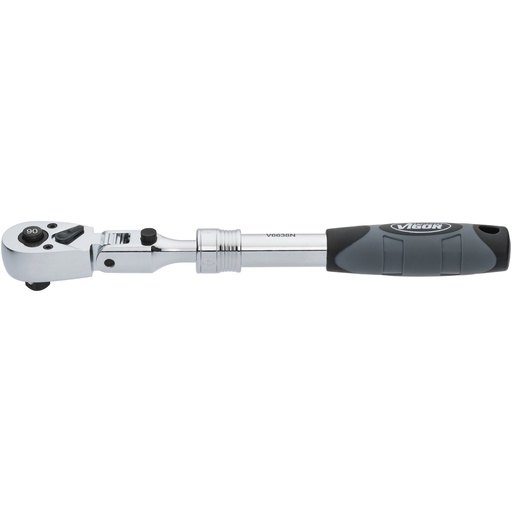[V6638N] Telescopic reversible ratchet with hinge joint V6638N, VIGOR