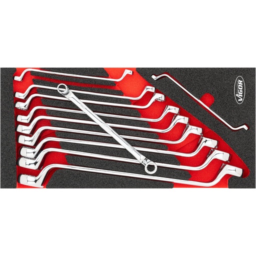 [V6722N] Double box-end wrench set, 11 pcs (V6722N, VIGOR)
