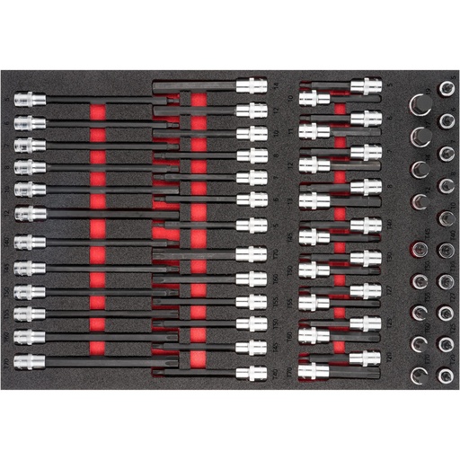 [V6809] Screwdriver socket set, 1/2 inch, 62 pieces (V6809, VIGOR)