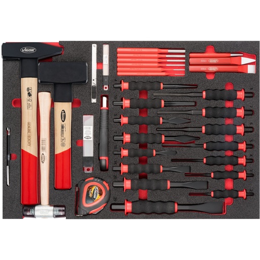 [V6817] Hammer, chisel and drift pin set V6817, VIGOR