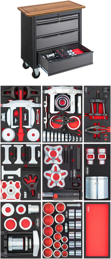 [V7026] Mobile workbench XL series with specialty tool assortment, 117 pcs (V7026, VIGOR)