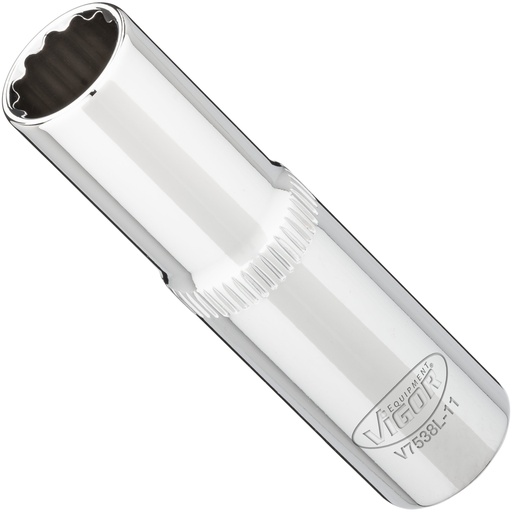 [V7538L-11] Long socket 11 mm, 3/8 in. V7538L-11, VIGOR