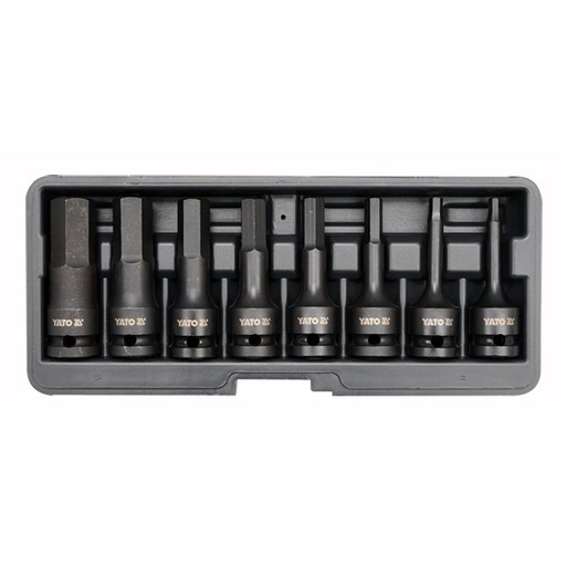 [YT1066] ⬡ 1/2" Dr. Deep bit socket impact set (HEX) 8pcs. (YT1066, YATO)