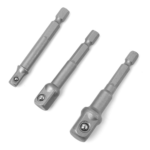 [WT04460] ⬡ 1/4" + 3/8" + 1/2" galvučių gręžtuvo adapterių rinkinys 3 vnt. (WT04460)