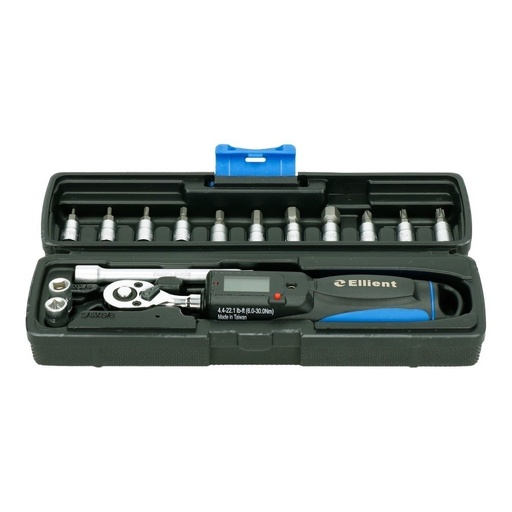 [SW3054] ⬡ 1/4" Dr. Pre-set digital torque wrench 6-30Nm with bit sets (SW3054, ELLIENT TOOLS)