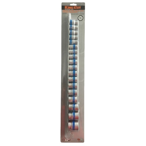[KR3019001812] ⬡ 1/2" Dr. Socket set 18pcs. 12pt (KR3019001812, KINGROY)
