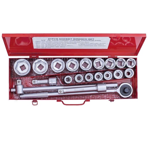 [CL102921] ⬡ 3/4" Dr. Socket set 21pcs. (CL102921, CHANGLU TOOLS)
