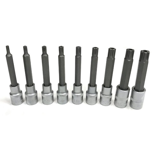 [SB2129] ⬡ 1/2"+3/8" Dr. Bit socket set (RIBE) 9pcs (SB2129, ELLIENT TOOLS)